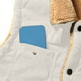 thumbnail image 7 of Mgmyaa Men's Corduroy Fleece-Lined Vest with Button Pocket Jacket Casual Warm Fashion for Winter Wear Lightweight and Insulated, 7 of 7