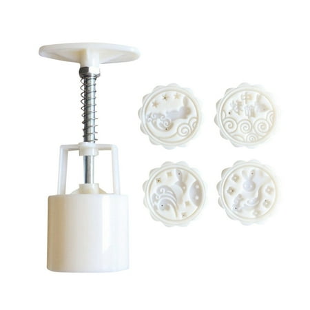 

Silicone Bundt Cake Pan Cake Pans Mooncake Mold Flower Mid-autumn Festival Hand Press Moon Cake Cutter Molds Set White