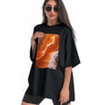 thumbnail image 3 of Plus Size Shirt for Women Black Tops for Women Short Sleeves Shirt for Women T Shirt Oversized Shirt for Women S, 3 of 5