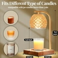 thumbnail image 3 of Candle Warmer Lamp with Timer as a Present,Dimmable Electric Candle Wamer, Mothers Day Gifts for Mom Adjustable Height Glass Candle Melter Lamp for Jar Candle(Amber), 3 of 7
