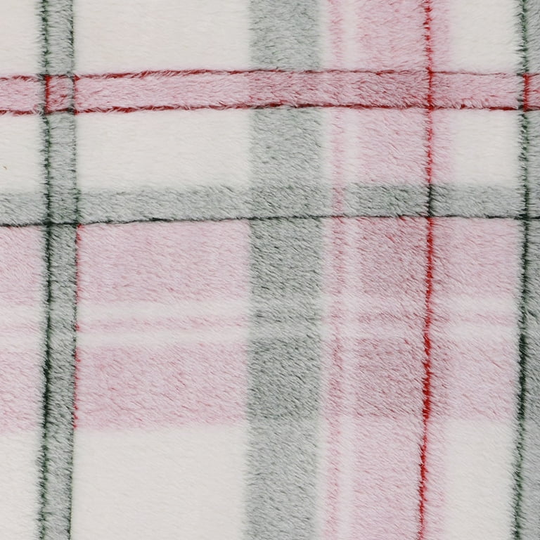 Mainstay Printed Textured Plush Throw 50 x 60 Holiday Plaid