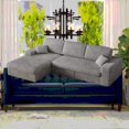 thumbnail image 3 of Modern Corduroy 114.5' Reversible Sofa with 2-in-1 Combination and Neck Pillow - Living Room Furniture, 3 of 22