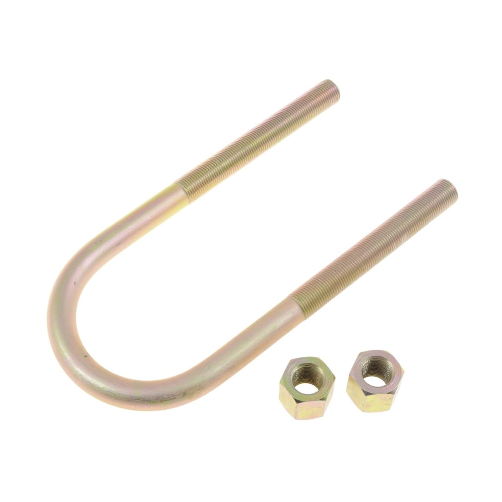 KarParts360 Threaded U-Bolt | Steel | Yellow Zinc | Round U-Bolt | Fine Thread | Heat Hardened | 5/8 Inches Thread Diameter