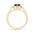 thumbnail image 2 of Angara Natural 1 Ct. Blue Sapphire with Diamond Classic Ring in 14K Yellow Gold for Women (Ring Size: 3), 2 of 8