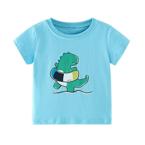 HAOYUNL Boys T-Shirts Tees for Kids Baby Cartoon Tees 3-8T Toddler Short Sleeve Crewneck TShirts Tops Clothes