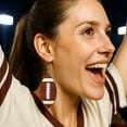 thumbnail image 3 of Mall of Style - Football Earrings - Football Accessories - Football Mom Jewelry (Mocha), 3 of 8