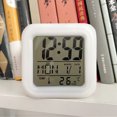 thumbnail image 2 of Reloj de silicona de fácil configuración Visualización de hora, fecha - Despertador fuerte para dormitorio - Alimentado por batería (blanco) ShuxiuWang 9024715137999, 2 of 5