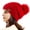 Red, variant on Women's Winter Acrylic Pom Pom Beanie Hat, Wine Red, One Size