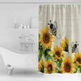 thumbnail image 2 of Shower Curtain Bathroom Set Vintage Yellow Sunflower Bees Waterproof Fabric Shower Curtains with Grommets&Hooks Watercolor Farmhouse Floral on Stamp Privacy Bath Curtain for Bathtub 48x72in, 2 of 7