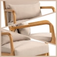 thumbnail image 3 of Nmkwnr Single Seat Sofa Chair with Solid Wood Armrest and Legs, Mid Century Modern Accent Chair for Office, Living Room, Beige, 3 of 7