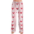 thumbnail image 6 of Women's Comfy Pajama Lounge Pants Heart Funny Holiday Love Heart Pj Pants Relaxed Fit Wide Leg Heart Pj Pants Valentines Day Gifts, 6 of 7