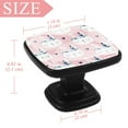 thumbnail image 4 of 4 Pcs Square Cabinet Handle Cupboard Knob Drawer Pulls Handle Easter Bunny Rabbit Love Drawer Knobs with Screws Furniture Decoration, 4 of 7