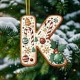 thumbnail image 3 of HCBY 26 Letters Christmas Ornaments Set, Acrylic Alphabet Pendants for DIY Personalized Tree Decor – Spell Names & Words, Home Holiday Decoration Crafts (K,3.1"), 3 of 5