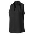 thumbnail image 2 of FashionOutfit Women's Solid Chiffon High V-Neck Sleeveless Office Blouse Top Made in USA, 2 of 4