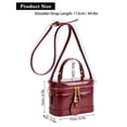 thumbnail image 3 of Deago Women's Small Square Box Crossbody Bag Mini Top Handle Tote Shoulder Bag Pouch PU Leather Satchel Purse Handbag with Adjustable Shoulder Strap (Red), 3 of 8