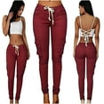 thumbnail image 6 of Plus Size Pants Women Plus Size Drawstring Solid Elastic Waist Pocket Loose Pants, 6 of 6