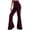 Wine, variant on ZZwxWA Women's Velvet Pants Bell Bottom Flare Pants High Waisted Warm Long Pants Womens Solid Color Loose Casual Outdoor Corduroy Flared Trousers