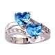 thumbnail image 5 of Anillos para mujer, regalos para mujer, joyería para amantes de la moda, anillo de piedras preciosas blancas y arcoíris con corte de corazón., 5 of 5