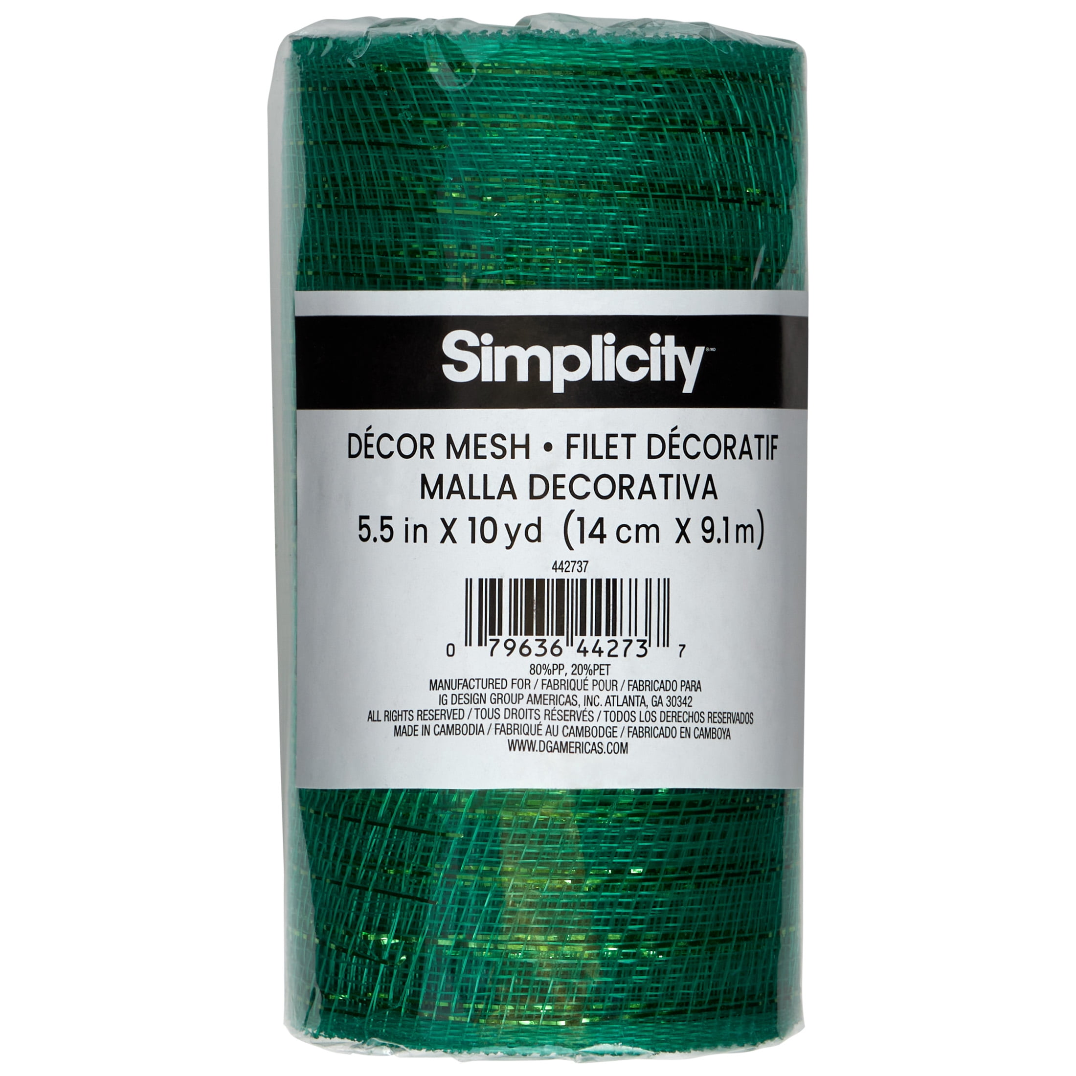 Simplicity mesh emerald 5.5in 10 yard, prefect for wreaths and decorating
