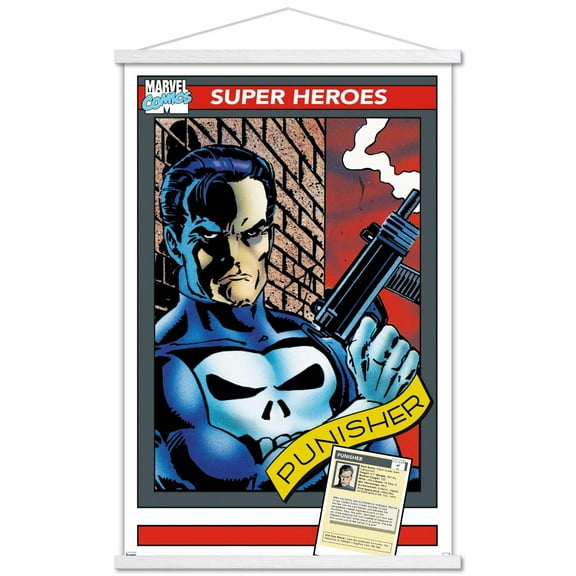 Marvel Trading Cards - Punisher Wall Poster with Magnetic Frame, 22.375" x 34"