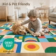 thumbnail image 4 of ODIKA 4'x6' Multicolor Geometric Patchwork Washable Area Rug Modern Abstract Design With Bold Shapes And Playful for Home Office, Under Desk, Non-Slip Chair-Friendly, Flatwoven, 4 of 7