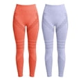 thumbnail image 3 of felwors 2 Pack High Waist Compression Leggings for Women 3D Textured Push Up Yoga Pants Light Purple for Size XL, 3 of 3