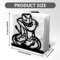 thumbnail image 2 of Servilletero decorativo de metal negro de vaquero para mesa, 12,4 x 12,4 x 5 cm, con lazo para sombrero vaquero., 2 of 9