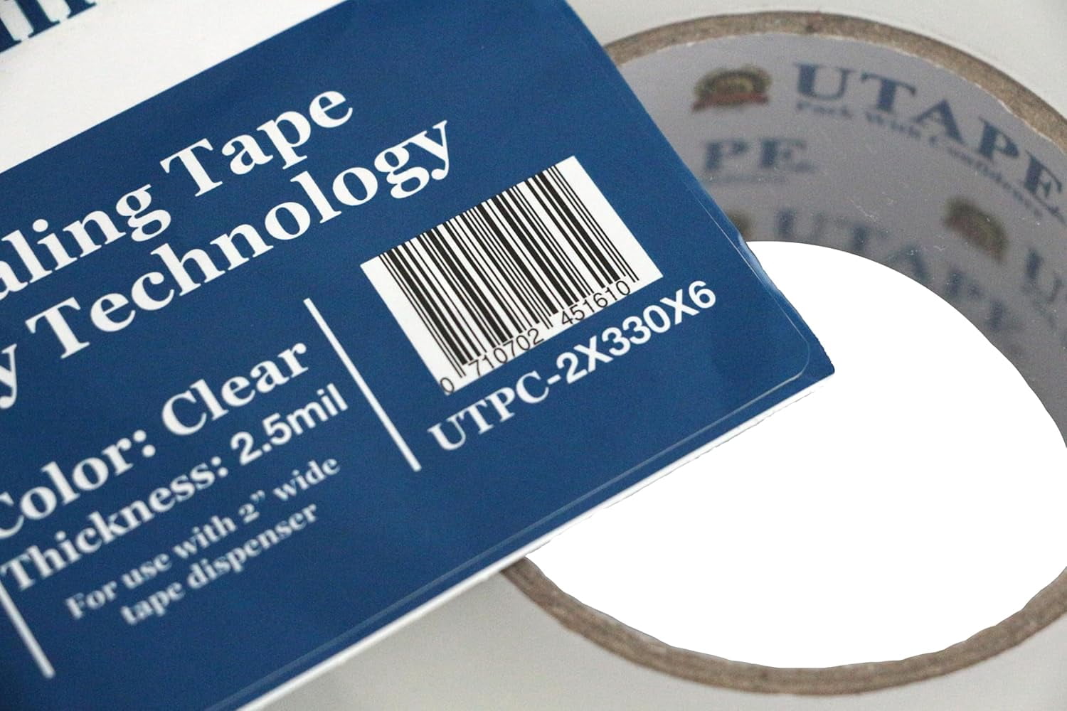 Transparent heavy duty packing tape, for moving boxes, 6-pack, each roll 2-inch 110-yard, tough transparent cardboard sealing tape, for packaging and mailing, total length 660 yards