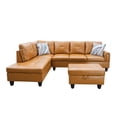 thumbnail image 2 of Malibu 97" Wide 3 Pieces Faux Letter Left Facing Sofa Set With Ottoman, 2 of 4
