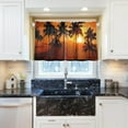 thumbnail image 6 of Palm Tree Kitchen Curtains 2 Panels UV Protected Tier Curtains, Half Window Curtains Kitchen Tiers for Guest Room Bathroom Sink Laundry Room Basement,36 x 27 Inch, 6 of 7