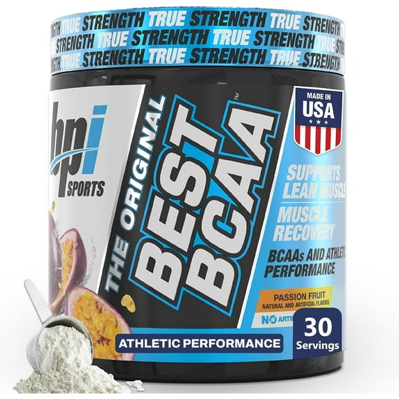 BPI Sports Best BCAA Powder, Passion Fruit, 10.58 oz, 30 Servings, Amino Acids for Muscle Recovery