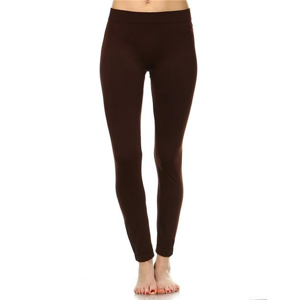 Austin Gavin Women Solid Leggings Brown, One Size
