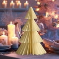 thumbnail image 2 of Handmade Festive Holiday Desktop Ornament Pleated Paper Tree For Seasonal Home Tabletop Display And Party, 2 of 5