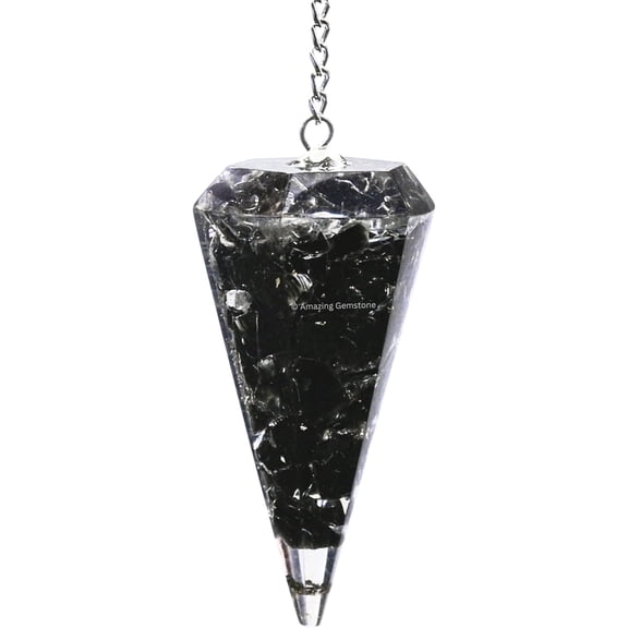 Black Obsidian Orgone Crystal Pendulums for Divination and Dowsing
