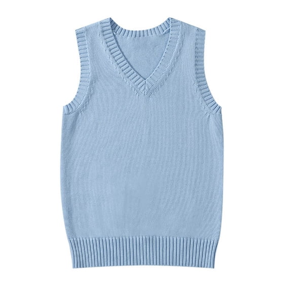 Sweaters for Women,Vest Vintage Knitted Sleeveless Top Preppy School Style Layer Casual Tank Versatile Pullover for Casual Wear,Womens Sweaters,Light Blue,S