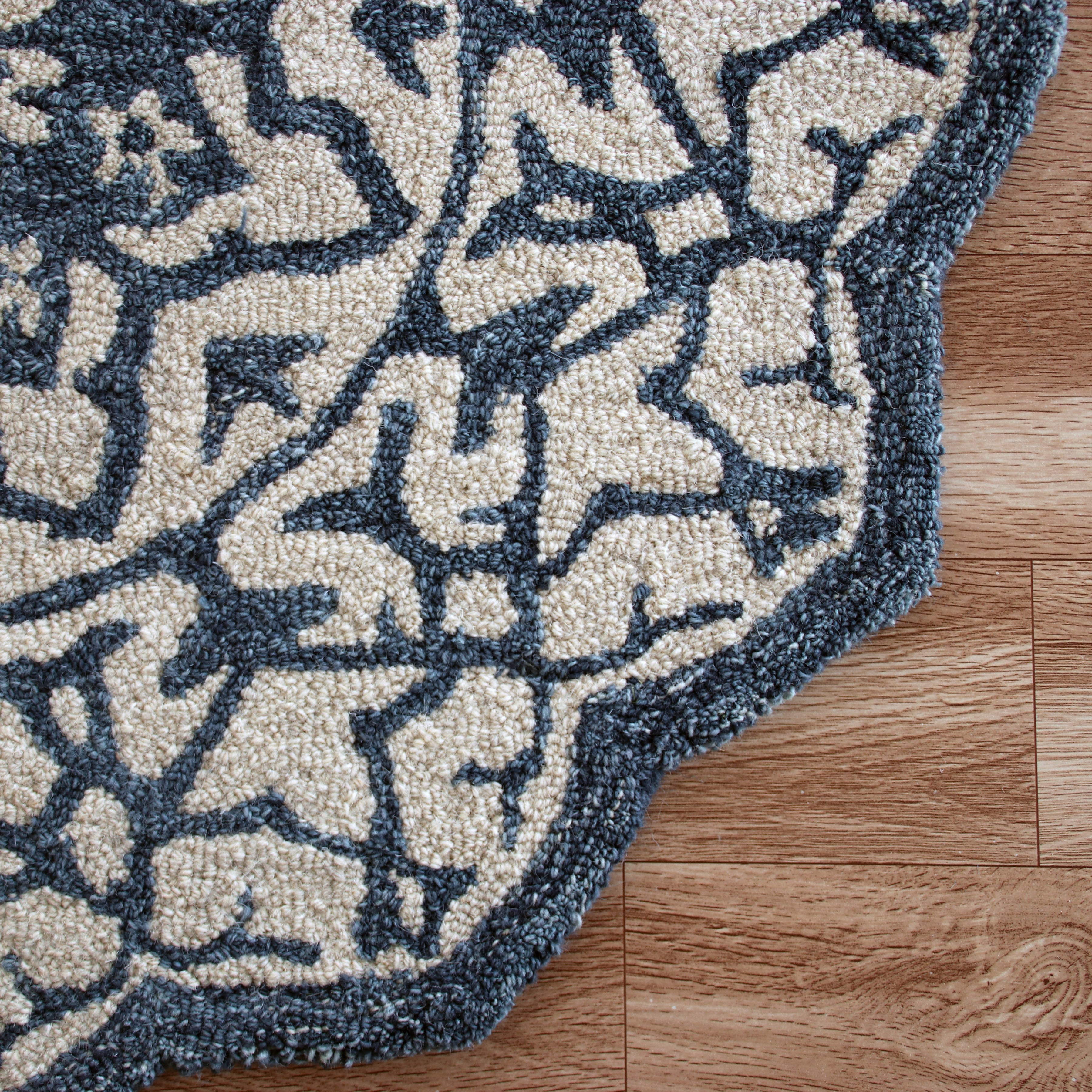 Harlow Hill Daisey Blue/Ivory Medallion Wool Indoor Area Rug6' Round