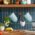 thumbnail image 2 of KITCHENAID Gingham Mini Oven Mitt 2-Pack Set, Mineral Water, 5.5"x8", 2 of 5