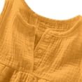 thumbnail image 6 of Toddler Girls Summer Outfits Cotton Linen Sleeveless Shirt with Buttons Tops Girls Outdoor Casual Shorts Set 2 Piece ﻿, 6 of 9