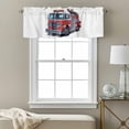 thumbnail image 3 of Fire Trucks Valance Curtain Cartoons Vehicles Modern Red Car Window Valances Rod Pocket Short Curtains Window Treatments for Kitchen Bedroom Bathroom Laundry 42" x 18", 3 of 9