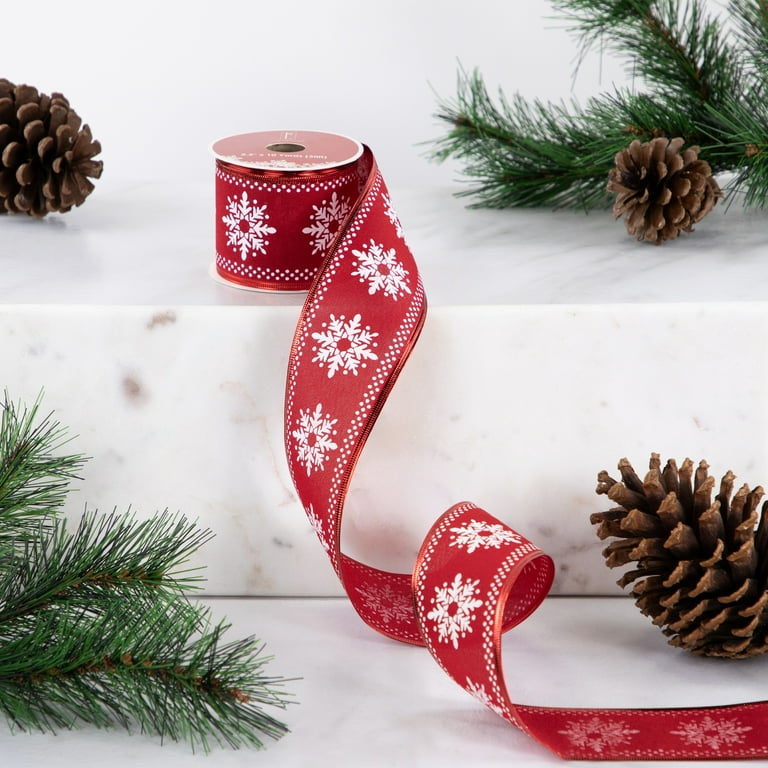 Northlight Red and White Snowflake Wired Craft Christmas