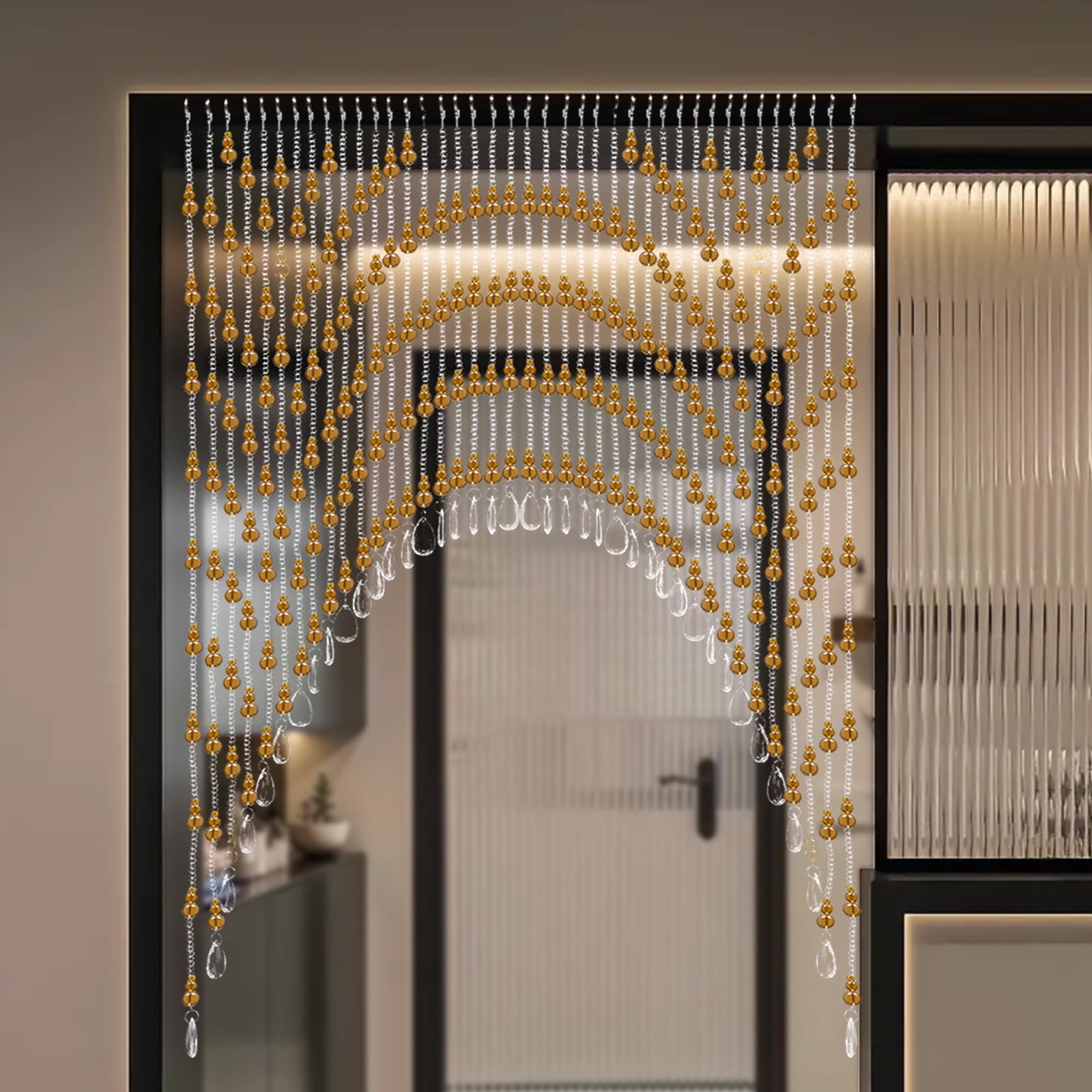 Beaded Curtain, Hanging Door Beads Curtain, Room Bead Partition Curtain, 40 Strings