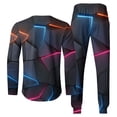 thumbnail image 4 of Wavsuf Sweatsuits 2pcs Sets Mens Jogger Set Long New Motion Shirt Sweatshirt and Sweatpants Blue Size 4XL, 4 of 5
