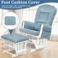 thumbnail image 4 of Lovote 5 in 1 Glider Rocker Replacement Cushions Set - Soft Thicken Velevt Rocking Chair Cushion with Ottoman Cover for Indoor Nursery Glider Rocking Chair, Blue, 4 of 8