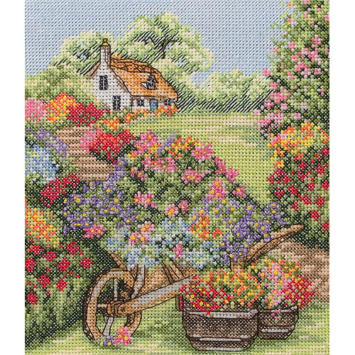 Anchor Counted CrossStitch Kit Floral Wheelbarrow Walmartcom Anchor counted crossstitch kit floral wheelbarrow