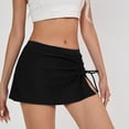 thumbnail image 5 of DHFJKG Womens Swim Skirts Mid Rise Side Slit Bathing Suit Skorts Solid Color Full Coverage Swimsuit Bottoms Stylish Beachwear, 5 of 5