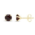 thumbnail image 2 of AFFY 8mm Round Cut Simulated Garnet Stud Earrings in 14k Yellow Gold Over Sterling Silver, 2 of 5
