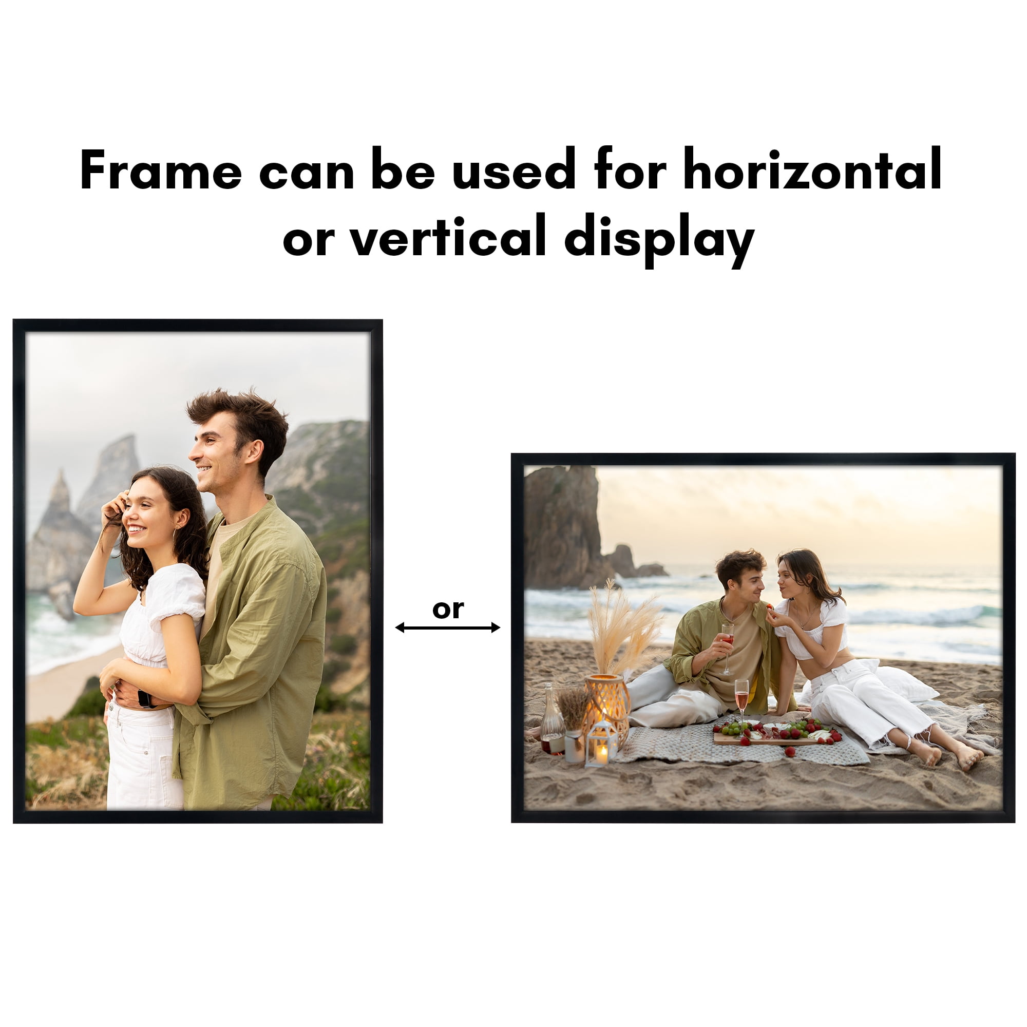 Americanflat 20x28 Picture Frame with Polished Plexiglass Soho Collection Gallery Style Deep Molding - Black