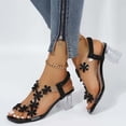 thumbnail image 2 of Rvasteizo Women Beach Shoes Solid Rhinestone Open Toe High Heel for Plus Size Daily Match, 2 of 5