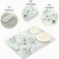thumbnail image 4 of Green Leaves Dish Drying Mat for Kitchen Counter Herb Plant White Drying Mats Super Absorbent Reversible Microfiber Kitchen Countertop Protector Dishes Pad Medium 16x18 inch, 4 of 7