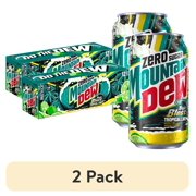 (2 pack) Mountain Dew Zero Sugar Baja Blast Tropical Lime Soda Pop, 12 fl oz, 12 Pack Cans